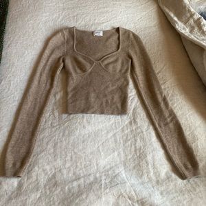 XS Heath Gold Camel Aritzia Wilfred Greer Sweater